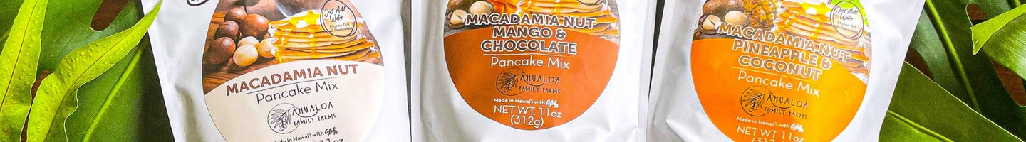 Ahualoa Farms pancake mixes.