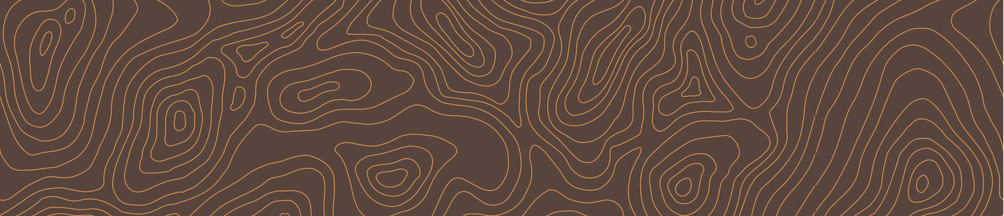 Graphic background with brown and gold topographic lines.